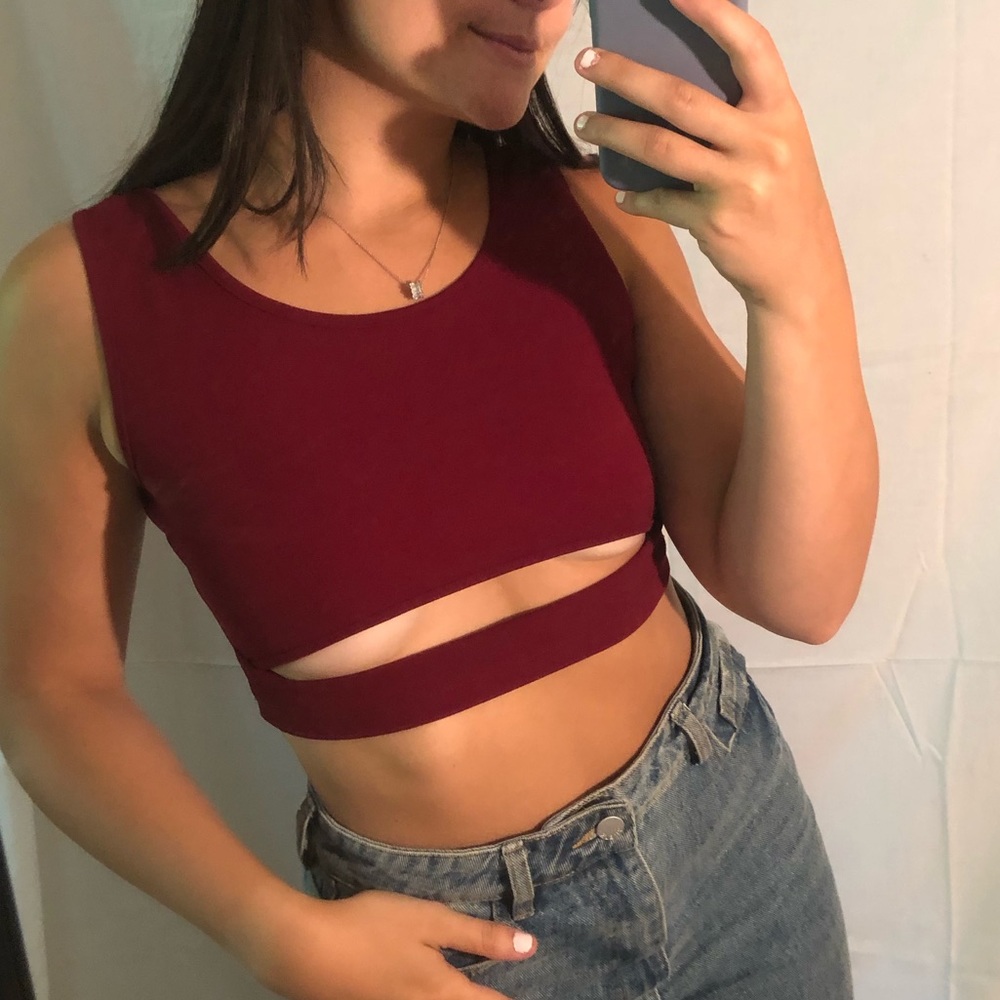 Burgundy shirt